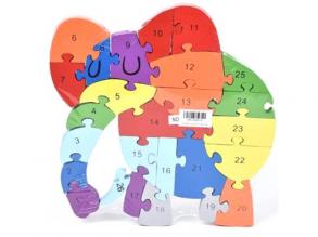 Számos fa oktató elefánt puzzle