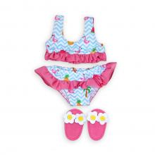 Játékbaba fürdőruha szett, flamingós, 28-35 cm