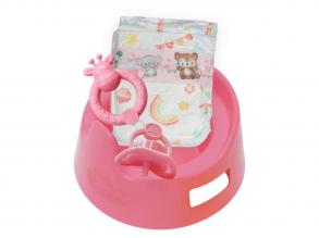 Bababili kiegészítőkkel, rózsaszín  15 cm