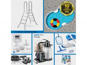 Acélfalú nyolcas alakú Poolsana HQ magas minőségű medence 6,25 x 3,60 x 1,35 m , kék fólia 0,8 mm-es, PLUS szett, részleges/teljes beépítés