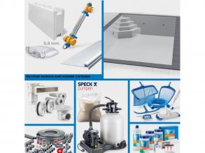 Téglalap alakú Styrofoam profi medence szett 7,00 x 3,50 x 1,50 m, szürke fólia, sarok beépített lépcső 118 x 118 cm