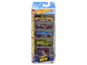 Hot Wheels: City 5db-os kisautó szett 1/64-es méretarány - Mattel