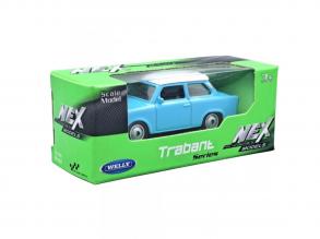 Welly: Trabant kék fém kisautó modell 1/64