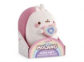 Nici plüssállat: Molang szivárvány szívvel ajándékdobozban, 16 cm