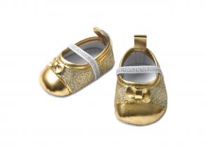 Heless arany balerinacipő (30-34 cm-es játékbabáknak)