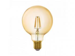 LED lámpa , égő , izzószálas hatás , filament , E27 , G95 , 4.9W , meleg fehér , dimmelhető , borostyán ságra , EGLO Connect.Z ,