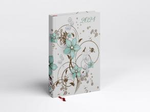 Realsystem 2024-es Picture 5321-60 kékvirág A5 napi beosztású határidőnapló