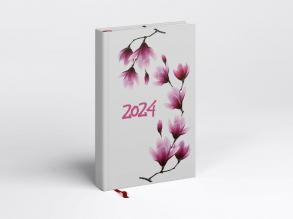 Realsystem 2024-es Picture 5321-62 magnólia A5 napi beosztású határidőnapló