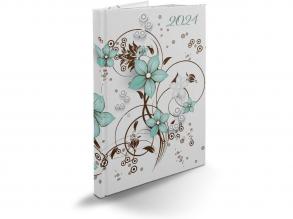 Realsystem 2024-es Picture 5611-60 kékvirág B5 heti beosztású határidőnapló