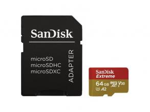 Sandisk 64GB SD micro (SDXC Class 10 UHS-I U3) Extreme memória kártya adapterrel