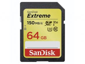 Sandisk 64GB SD (SDXC Class 10 UHS-I U3) Extreme memória kártya
