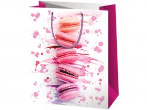 Cardex: Exkluzív macaron mintás nagy ajándéktáska 26x13x33cm