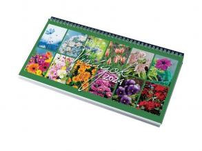 Realsystem 2024-es Virágok 7981-04 képes kék asztali naptár