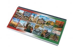 Realsystem 2024-es Magyarország 7991-09 képes bordó asztali naptár