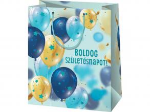 Boldog Születésnapot! lufi mintás óriás méretu exkluzív ajándéktáska 33x15x44cm