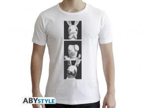 Rabbids "3 Wise Rabbids" fekete féri póló, XL méret