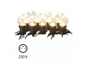 Led fényfüzér , beltéri/kültéri , 10 db , 5 m , meleg fehér , IP44