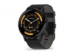 Garmin Venu 3 fekete, fekete kerettel, bőr és szilikon szíjjal okosóra