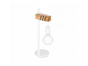 LED lámpa , asztali , E27 , acél , fa , fehér , EGLO , TOWNSHEND , 33163