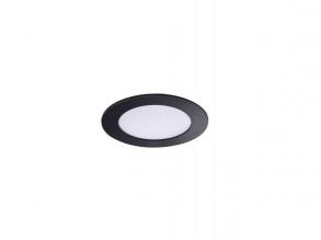 LED panel , 6W , süllyesztett , kerek , meleg fehér , fekete keret , IP44 , KANLUX ROUNDA