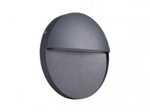 LED lámpatest , oldalfali , lépcsővilágító , 4W , kerek , természetes fehér , kültéri , antracit , IP54, DULI
