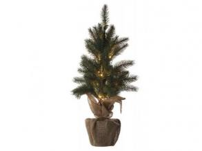 LED dekoráció , beltéri , karácsonyfa , elemes , 20 db led , 52 cm , meleg fehér , időzíthető
