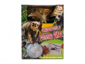 DinoWorld fosszília-vágó puzzle kiegészítő dinoszauruszfigurával