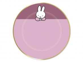 Miffy papírtányér, pink - 8 db