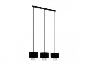 EGLO , 39978 , SAPUARA , függesztett lámpa , E27 , 3X40W , IP20 , fekete, átlátszó