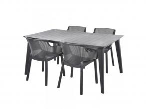 ELISA grafit színű szett 4 székkel asztallal