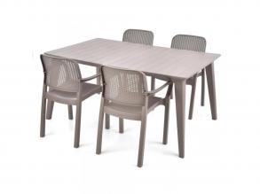 Samana beige színű szett 4 székkel asztallal