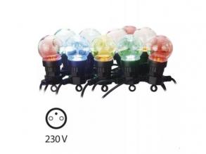 Led fényfüzér , beltéri/kültéri , 10 db , 5 m , RGB , IP44