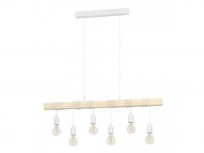 EGLO , 43705 , TOWNSHEND , függesztett lámpa , E27 , 6X60W , IP20 , barna