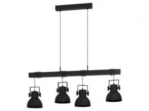 LED lámpa , függeszték , mennyezeti , 4xE27 foglalat , fekete , EGLO , SHIREBROOK , 43726