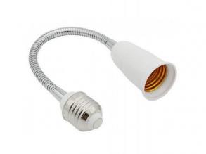 Lámpa foglalat átalakító , flexibilis toldóval (20cm) , E27-E27 , INTEC