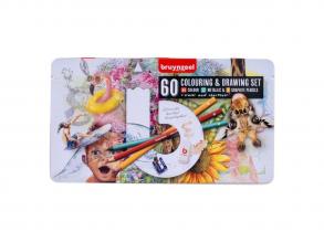Bruynzeel rajz- és festőkészlet Creative Artists Tin 60 darabos