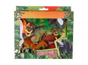 DinoWorld dinoszaurusz játékkészlet, 19 darabos.