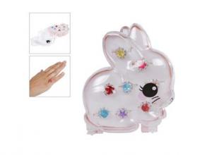 Gyűrű 8 db nyuszis ékszerdobozban