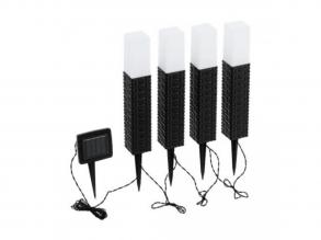 Led lámpatest , napelemes , földbe leszúrható , 4 db-os szett , hideg fehér , rattan , EGLO , 48834