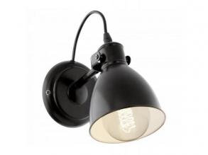 LED lámpa , fali , E27 , acél , fekete , fehér , EGLO , PRIDDY , 49468