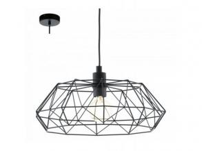 LED lámpa függeszték , mennyezeti , E27 , acél , fekete , EGLO , CARLTON 2 , 49487