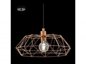 LED lámpa függeszték , mennyezeti , E27 , acél , vörösréz , fekete , EGLO , CARLTON 2 , 49488
