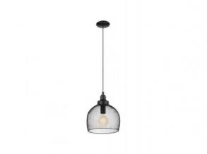 LED lámpa függeszték , mennyezeti , E27 , acél , fekete , EGLO , STRAITON , 49736