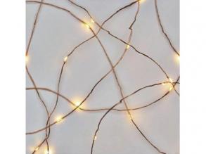 Led fényfüzér , beltéri/kültéri , nano LED , 4 m , meleg fehér , rézszálas , időzíthető , IP44