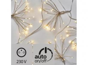 Led fényfüzér , beltéri , nano LED , 2.35 m , meleg fehér , időzíthető , IP44