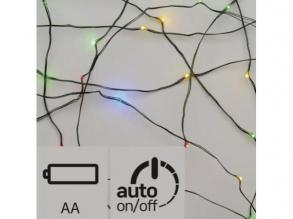Led fényfüzér , beltéri , nano LED , 1.9 m , RGB , zöld , időzíthető , elemes , 2021