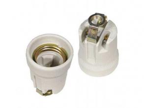 E27 kerámia foglalat , világos szürke