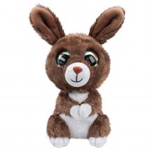 Nyuszi plüss, 15 cm, barna