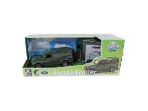 Kids Globe Land Rover Cheval Liberte lószállító pótkocsival  28 cm
