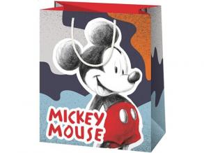 Mickey egér grafikás közepes méretű ajándéktáska 18x23x10cm-es
